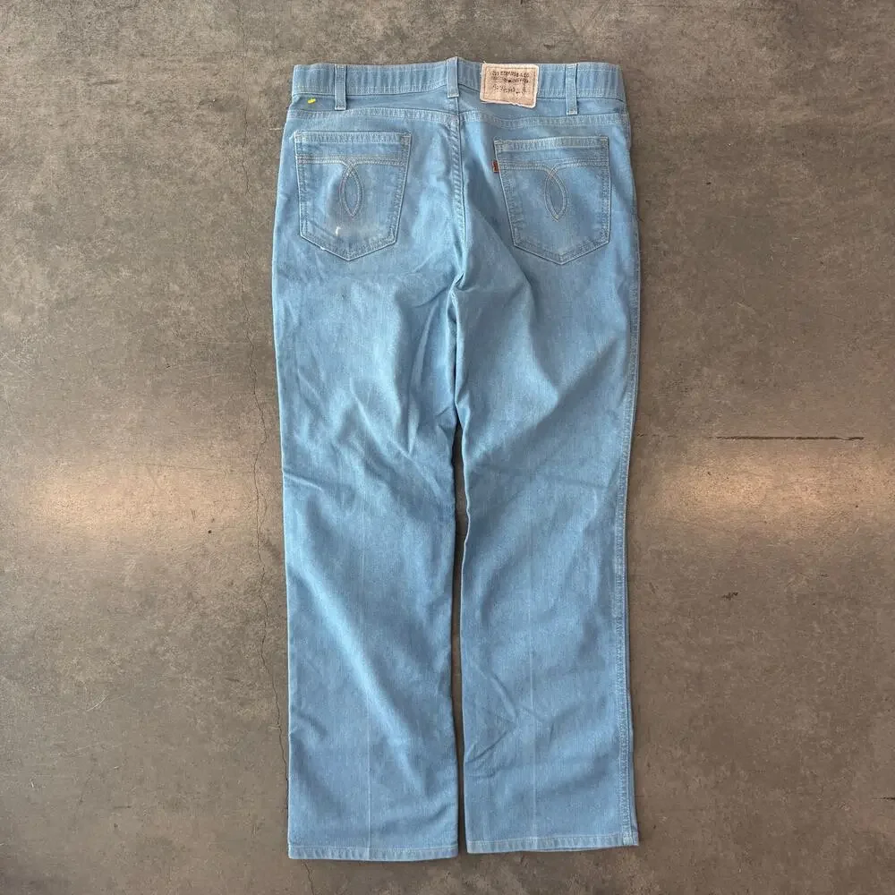 Vintage 70s 80s Levi Action Jeans Mens 36x30 Blue Chambray Straight Cowboy